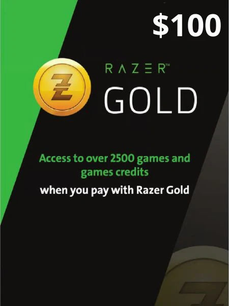 Razer Gold Подарочна Картичка $100 – Брзо и Безбедно